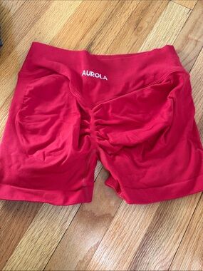Aurora Red Women’s Athletic Bike Shorts
